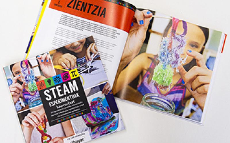 Libro de experimentos Elhuyar ha publicado el libro "STEAM esperimentuak haurrentzat" para niños y jóvenes